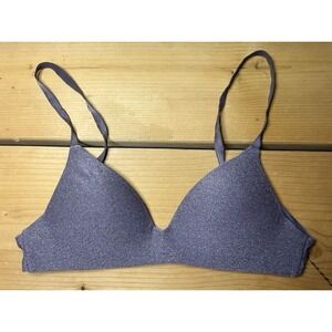 Victorias Secret 32A T-Shirt Lightly Lined Wireless Bra VS Shimmer Purple Smooth